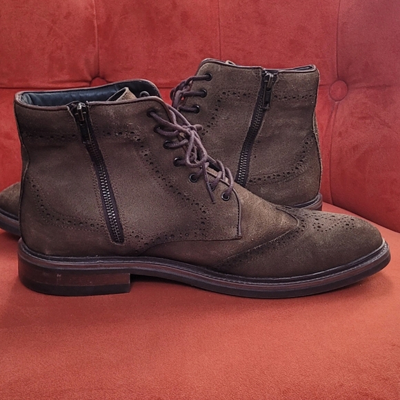 Flag Ltd. Wing Tip Brown Leather Suede Men's Boots Size 11.5 - Picture 10 of 13